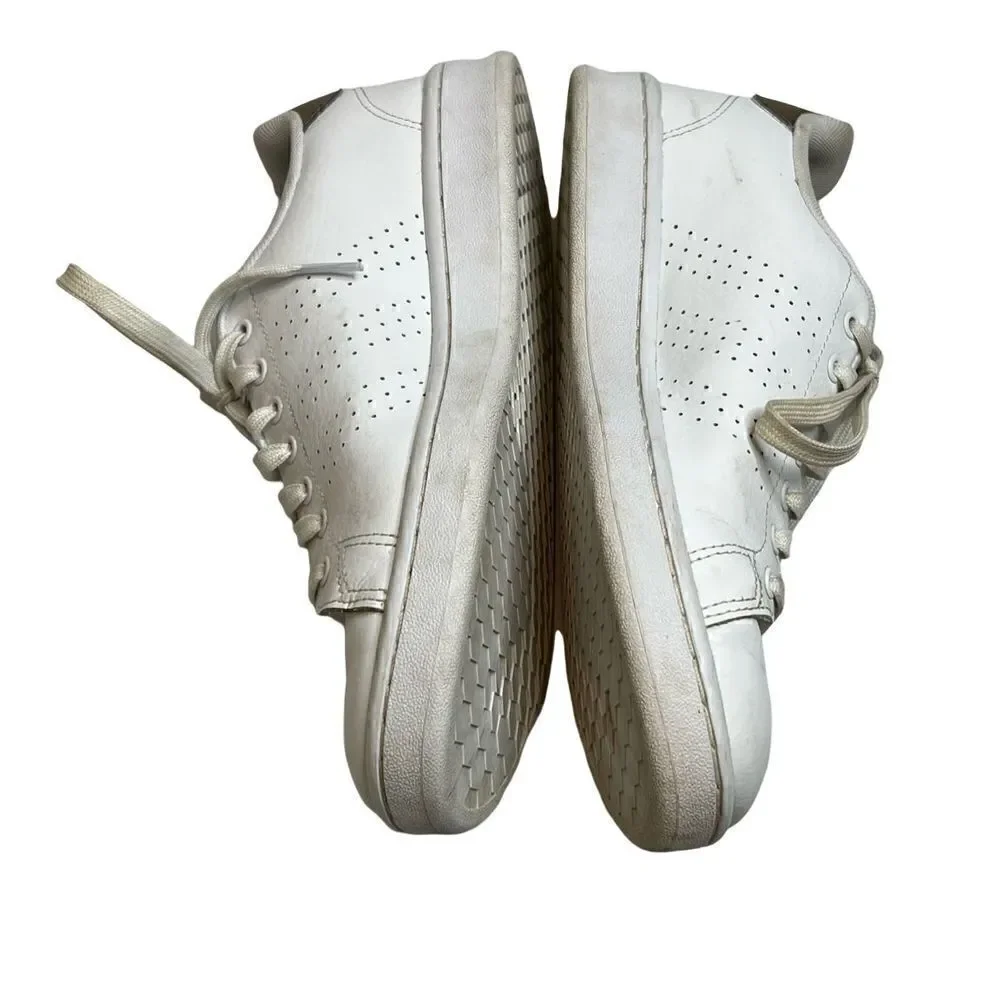 Adidas white perforated cloud foam advantage sneakers size 9.5